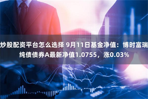 炒股配资平台怎么选择 9月11日基金净值：博时富瑞纯债债券A最新净值1.0755，涨0.03%