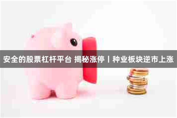 安全的股票杠杆平台 揭秘涨停丨种业板块逆市上涨