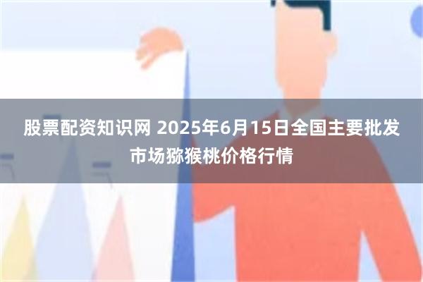 股票配资知识网 2025年6月15日全国主要批发市场猕猴桃价格行情
