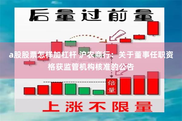 a股股票怎样加杠杆 沪农商行：关于董事任职资格获监管机构核准的公告