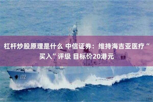 杠杆炒股原理是什么 中信证券：维持海吉亚医疗“买入”评级 目标价20港元